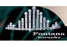 Fontana korunka - strass stříbřený